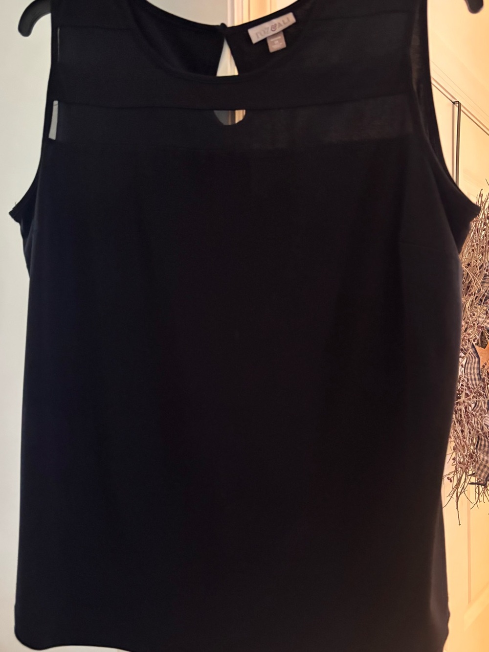 Roz & Ali Black Women's Sleeveless Keyhole-Back Top